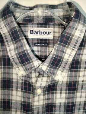 Barbour (Size XL) Men's Cotton Multicolored Plaid Button-Down LS Lanark Shirt